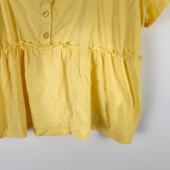 No Boundaries Babydoll Top Short Sleeve Square Neck Yellow Size XL 16 18 - Picture 12 of 14